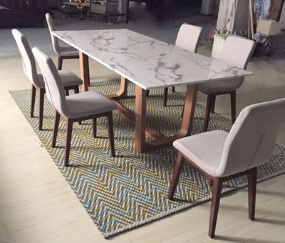 可定制現代簡約大理石餐桌 融合自然與時尚的餐廳家具